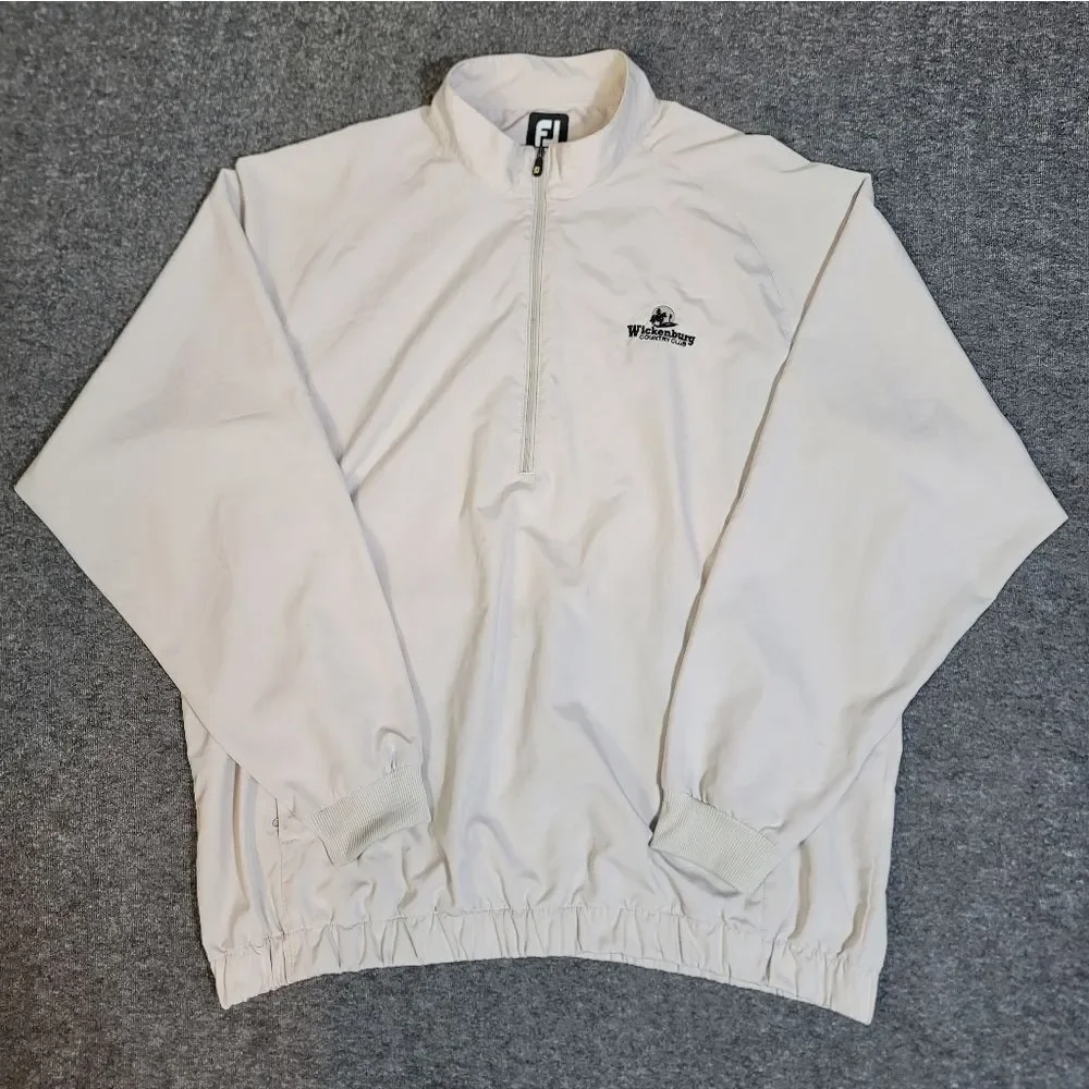FootJoy FJ Golf Quarter Zip Pullover Windbreaker White Wickenburg CC